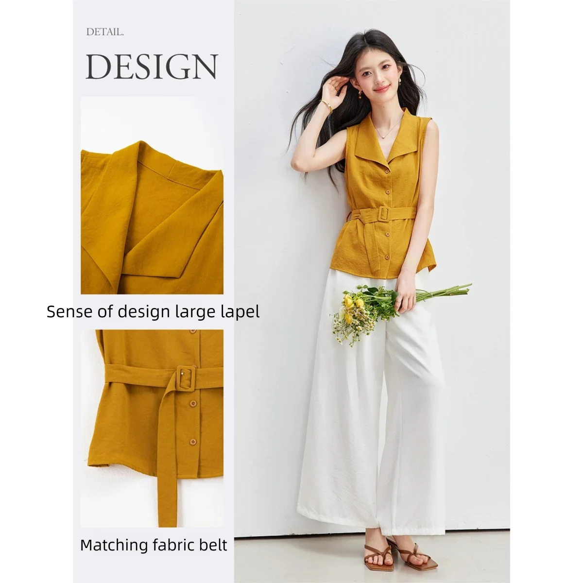 VIMLY 女性夏通勤スーツ 2026 新しいノースリーブシ - Shirt Camp Collar のレビューと価格
