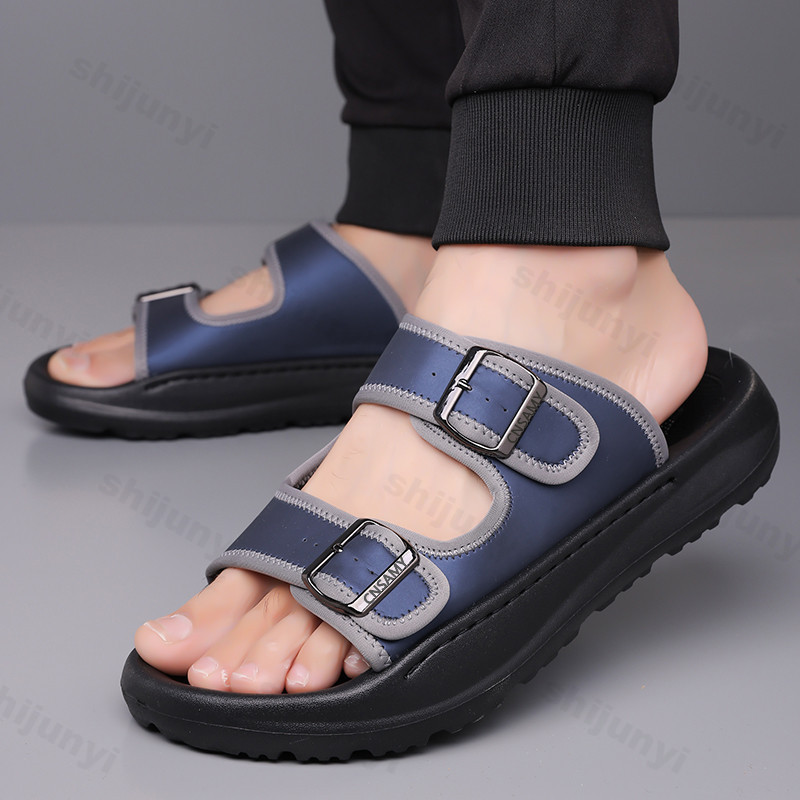 メンズスリッパ 2025 夏通気性屋外ビーチサンダルノンスリ - Flip Flop Leather Men のレビューと価格