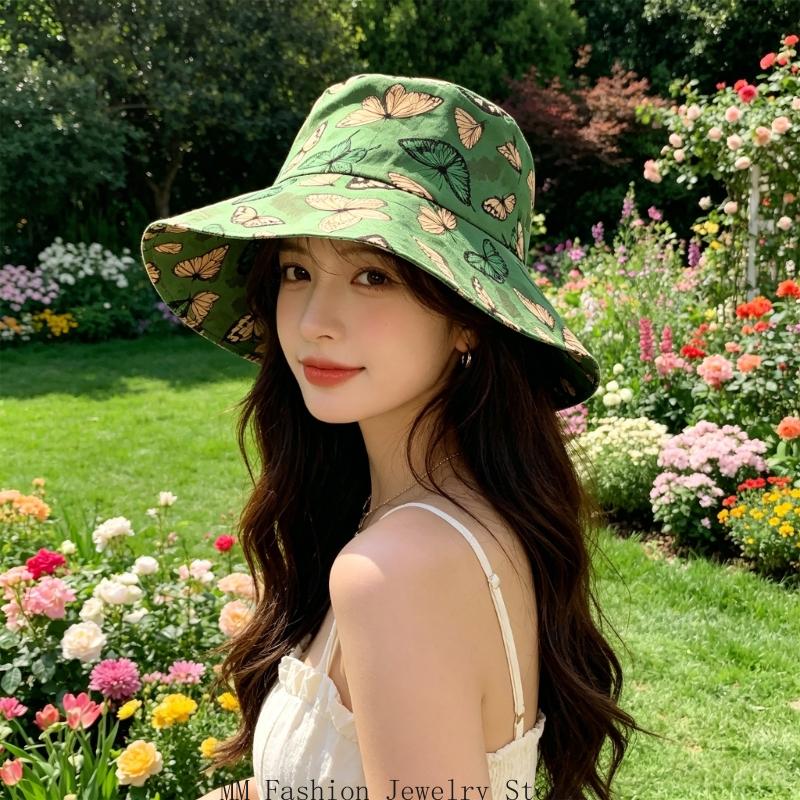グリーン プリント バケット ハット ソフト ポリエステル  - Packable Hat Nylon のレビューと価格