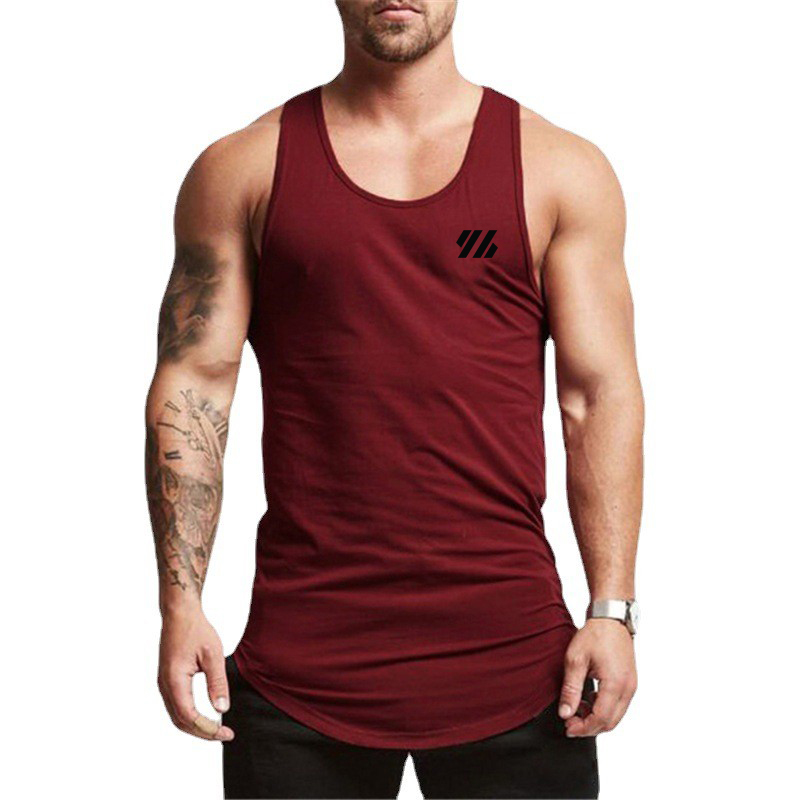メンズコットンマッスルシャツ,ノースリーブ,ジムタンクトップ - Tank Top Muscle のレビューと価格