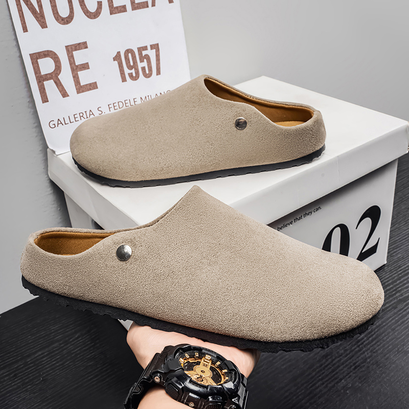 メンズスエードレザースリッパミュール、レディースコンフォート - Flip Flop Leather Men のレビューと価格