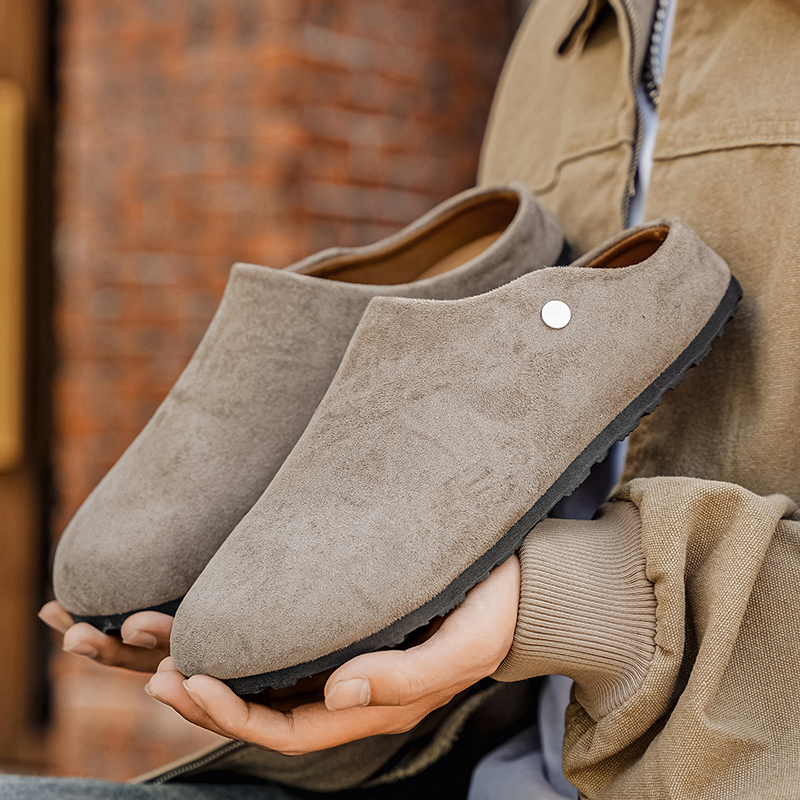 メンズスエードレザースリッパミュール、レディースコンフォート - Flip Flop Leather Men のレビューと価格