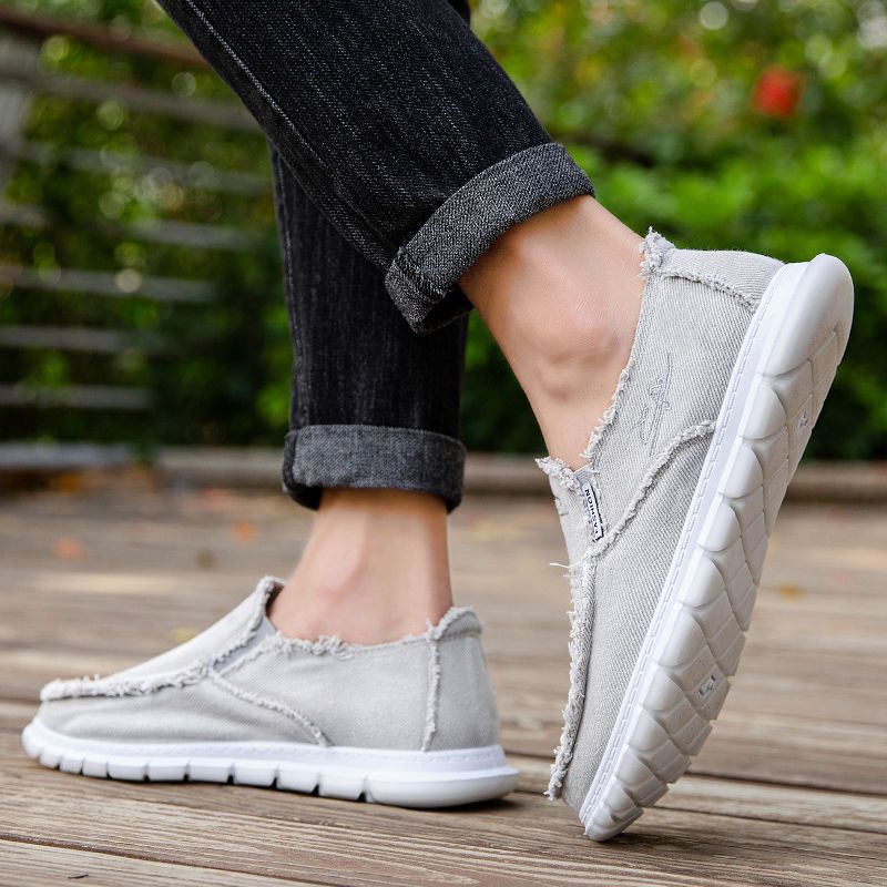 男性用の通気性のあるキャンバスシューズ,レースなしのサマーシ - Espadrille Slip On のレビューと価格
