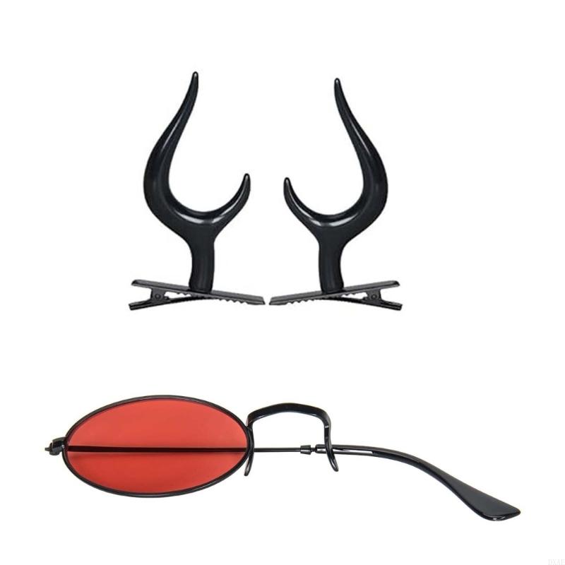 チェーンデビルホーンを備えたDxaeモノクラーメガネハロウィ - Sunglass Retainer Cord のレビューと価格