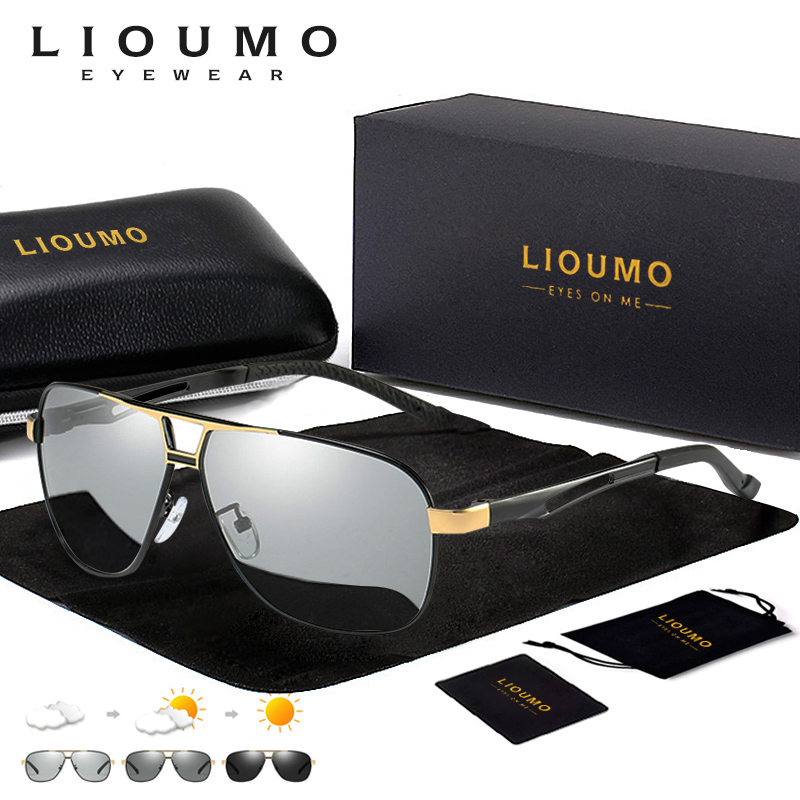 LIOUMO 航空サングラス男性偏光抗紫外線変色サングラス女 - Sunglasses Aviator Polarized のレビューと価格