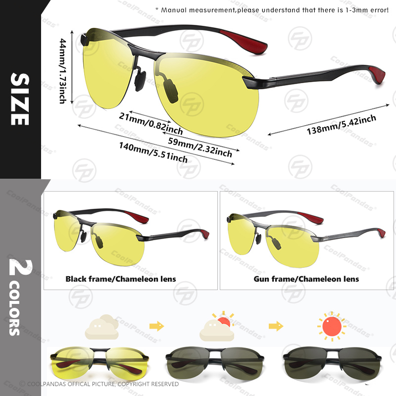 新しいトレンドインテリジェント航空サングラス男性フォトクロミ - Sunglasses Aviator Polarized のレビューと価格