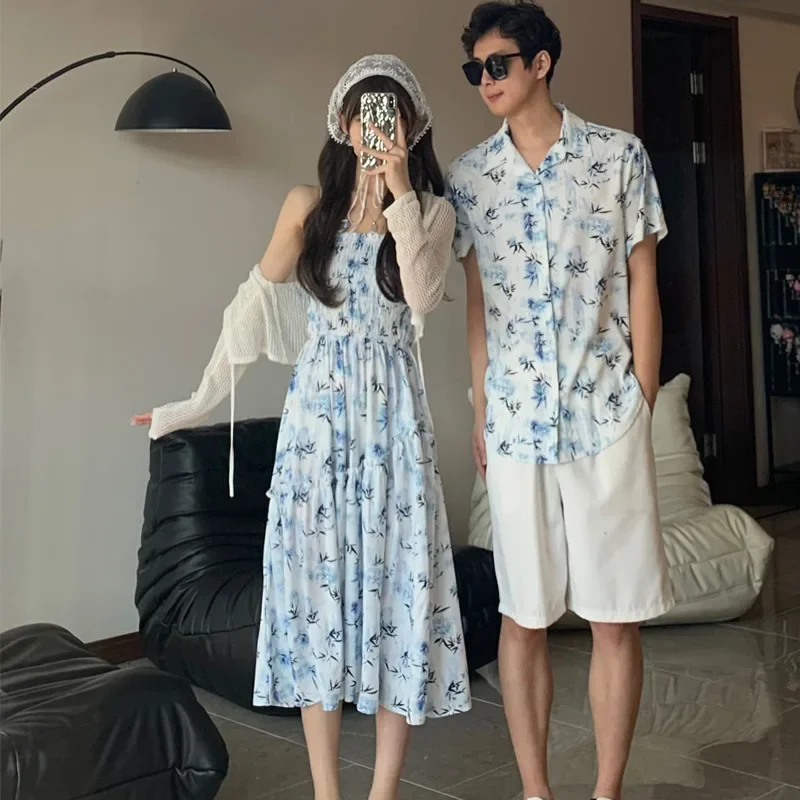 家族の休暇の服,家族のスタイル,ママ,娘,ビーチドレス,パパ - Resort Shirt Floral のレビューと価格