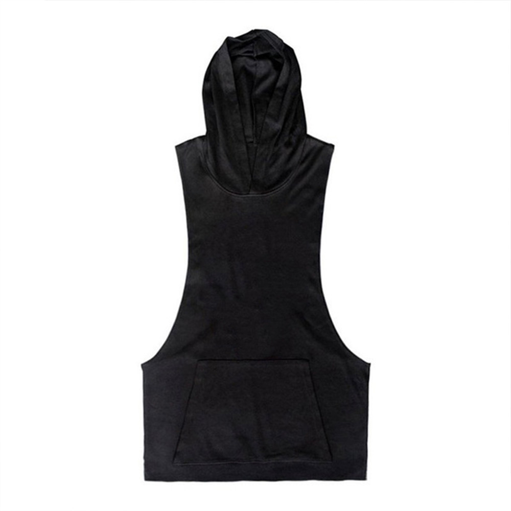 メンズボディービルフード付きタンクトップ、コットンノースリー - Tank Top Muscle のレビューと価格