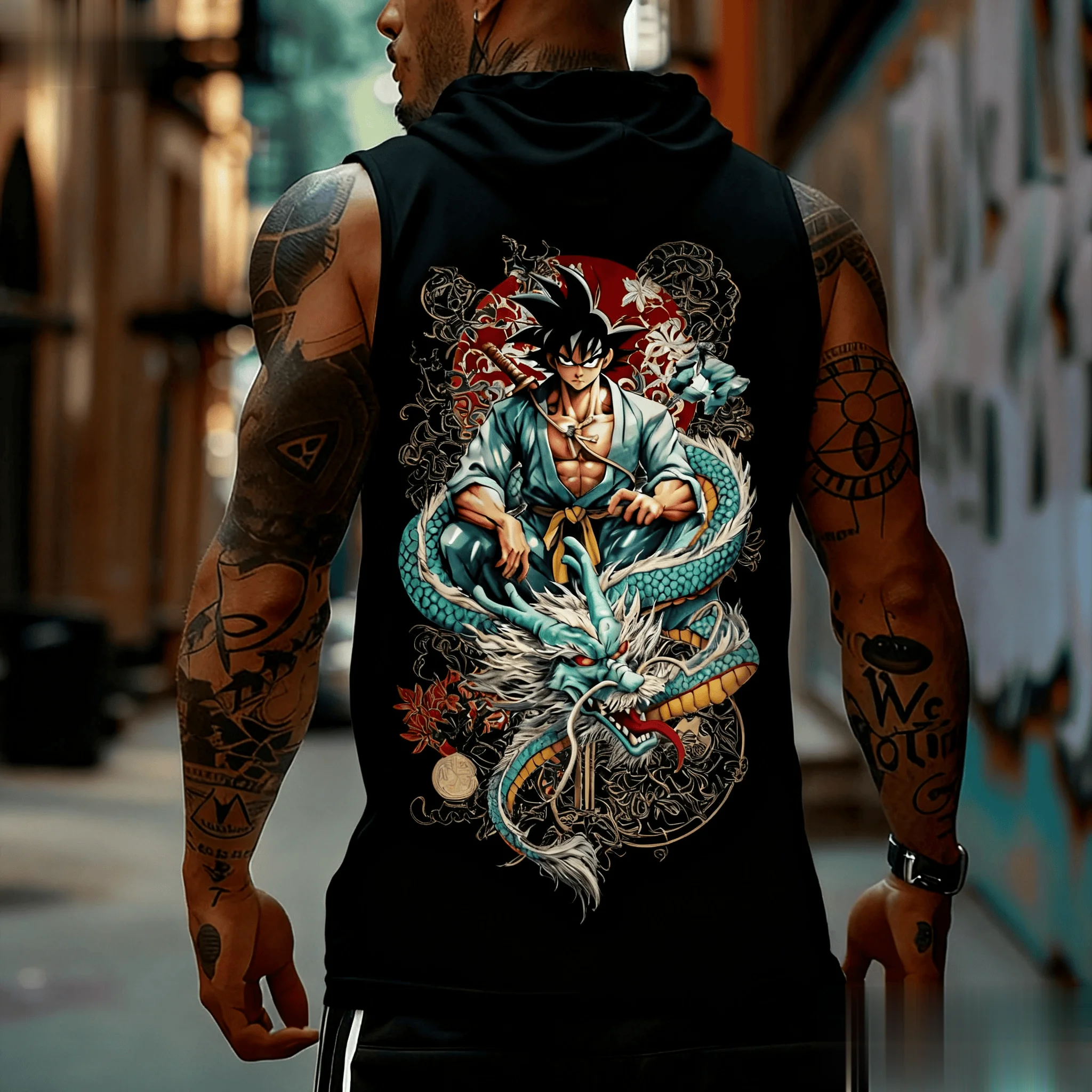 ドラゴンボール悟空アニメメンズタンクトップ夏ノースリーブフー - Tank Top Muscle のレビューと価格