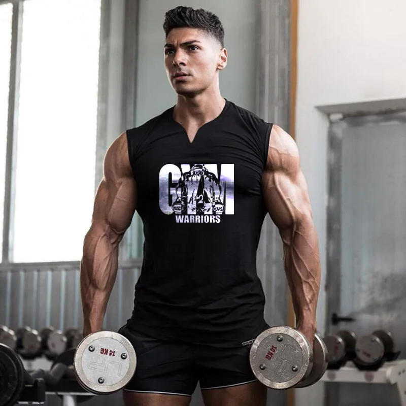 夏ランニング V ネックベストジム服圧縮ノースリーブシャツフ - Tank Top Muscle のレビューと価格