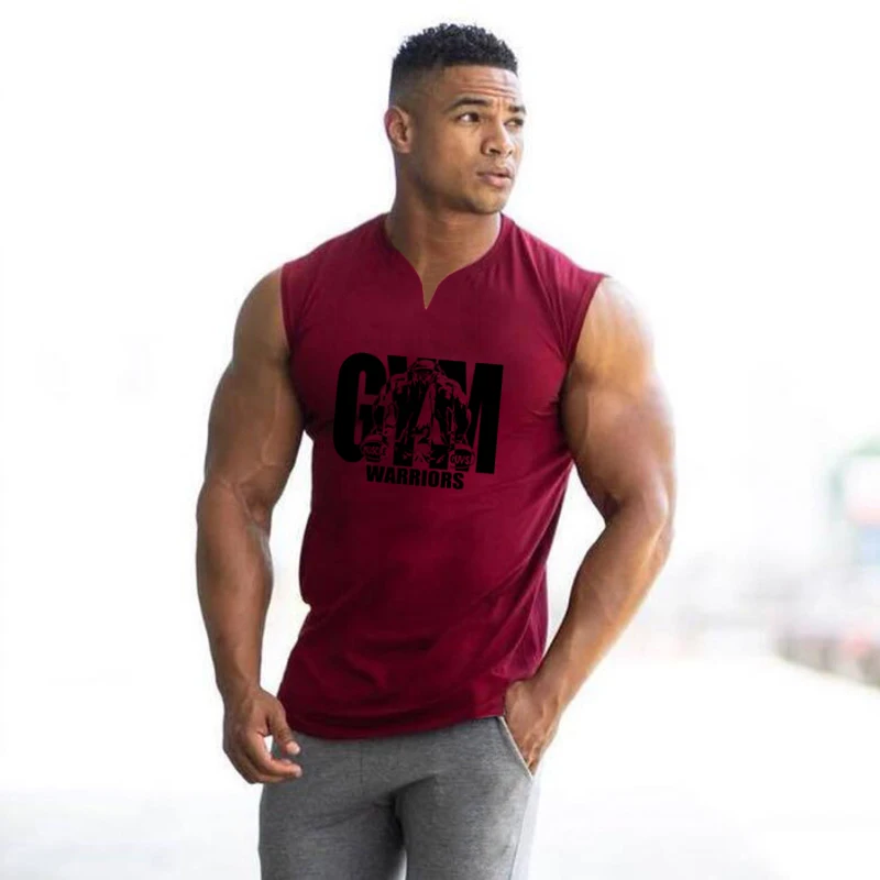 夏ランニング V ネックベストジム服圧縮ノースリーブシャツフ - Tank Top Muscle のレビューと価格