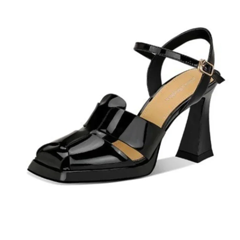 女性のハイヒールサンダルファッションパテントレザーローマンサ - Casual Sandal Leather のレビューと価格