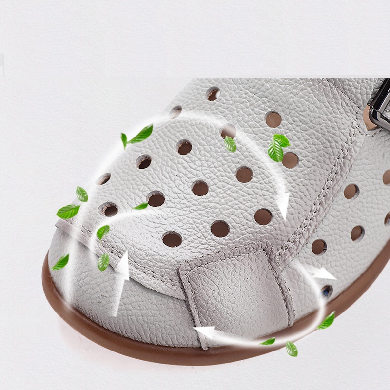 新しい牛革製ローヒールサンダル レディース ホローアウト ミ - Casual Sandal Leather のレビューと価格