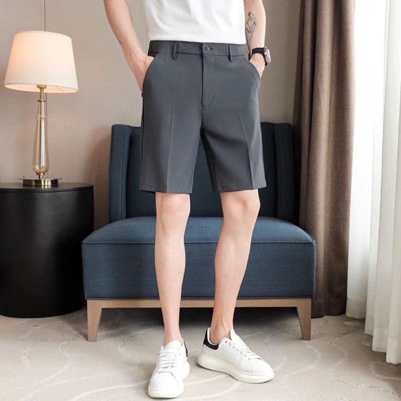メンズスリムフィットスーツショーツ 夏用 軽量ストレートレッ - Shorts Chino Slim のレビューと価格