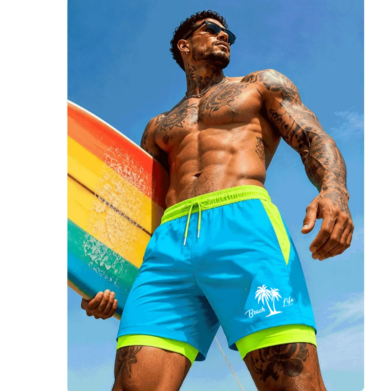 メンズ水泳パンツ ヤシの木プリント 速乾性 サーフボードショ - Trunks Board Surf のレビューと価格