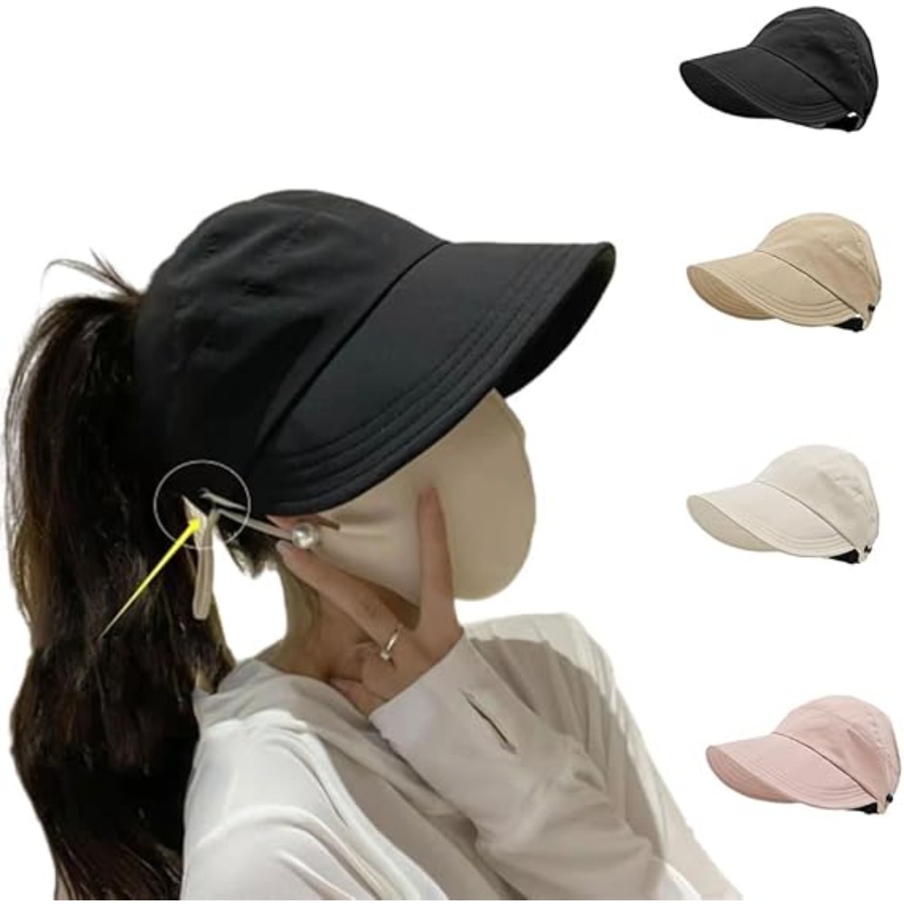 女性用サンハット、つば広UVカット、中空トップサンハット、夏 - Packable Hat Nylon のレビューと価格