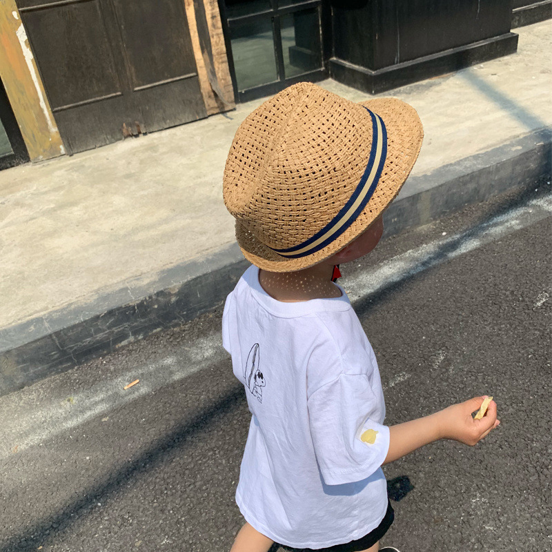 新しい夏の旅行がヒット！ Ins スタイルの手織り子供用パナ - Bucket Hat Straw のレビューと価格