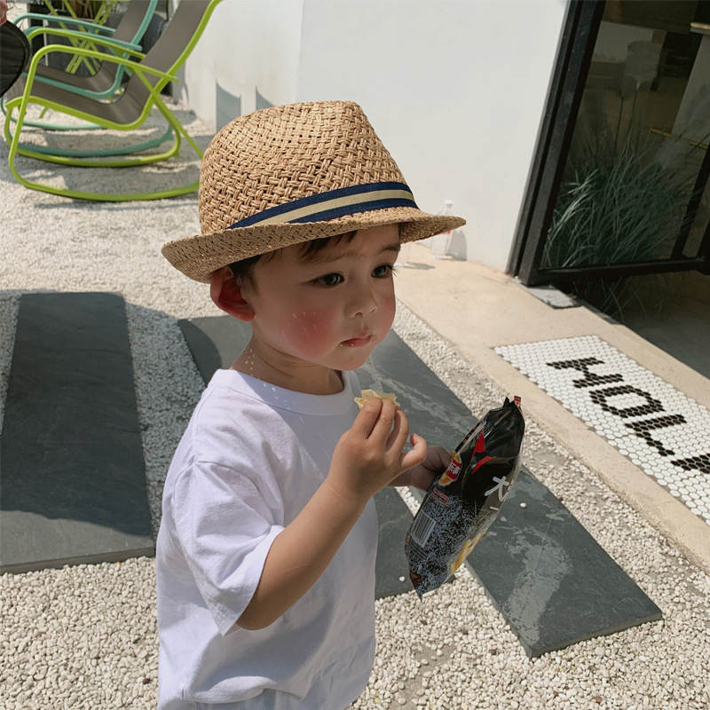 新しい夏の旅行がヒット！ Ins スタイルの手織り子供用パナ - Bucket Hat Straw のレビューと価格