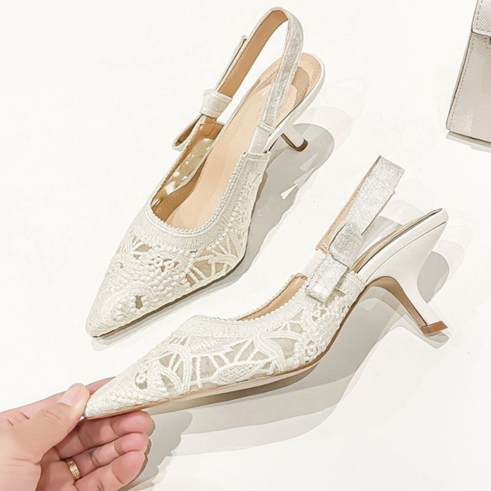 本革ハイヒールサンダル生地刺繍白サンダル女性 2026 セク - Casual Sandal Leather のレビューと価格