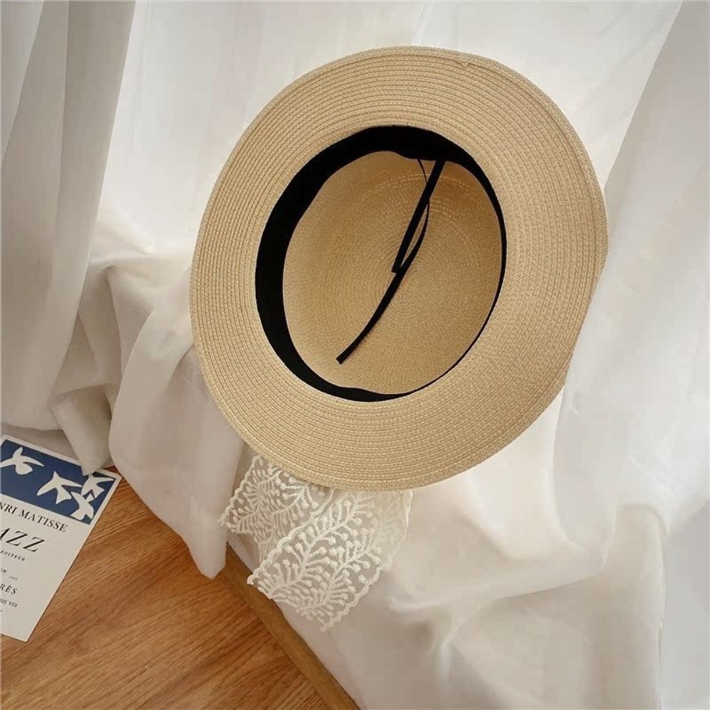 スタイルアクセサリー レースリボン ストローハット 日焼け防 - Bucket Hat Straw のレビューと価格