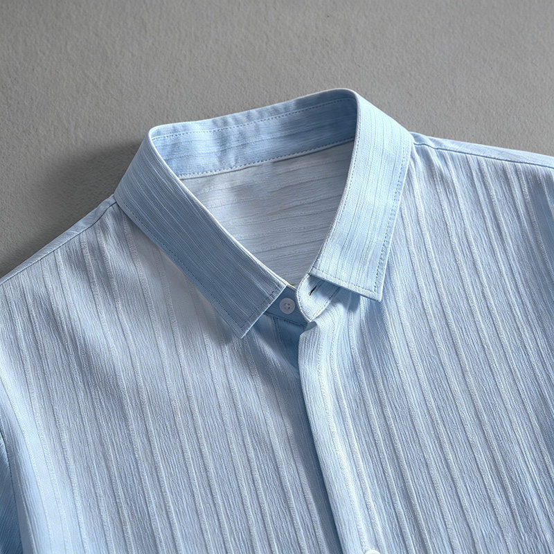 2026年新作 メンズ 縦型シワ加工ラペル半袖シャツ＆ショー - Shirt Camp Collar のレビューと価格