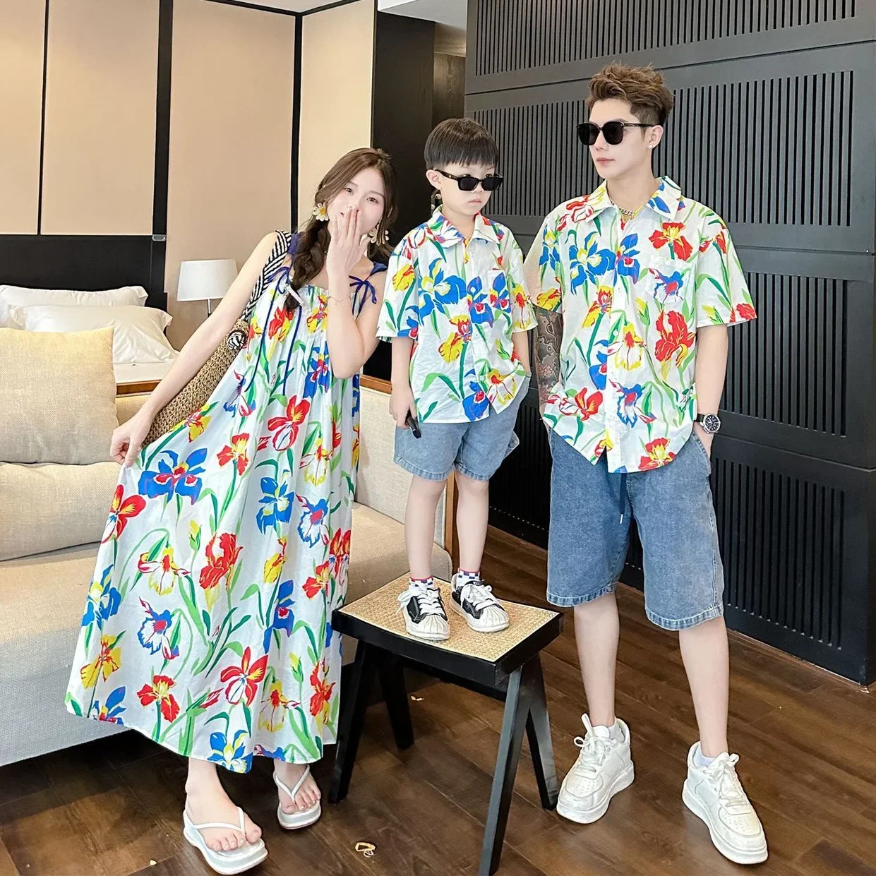 母と娘のための韓国スタイルのドレス,花柄,家族,ビーチ,休暇 - Resort Shirt Floral のレビューと価格