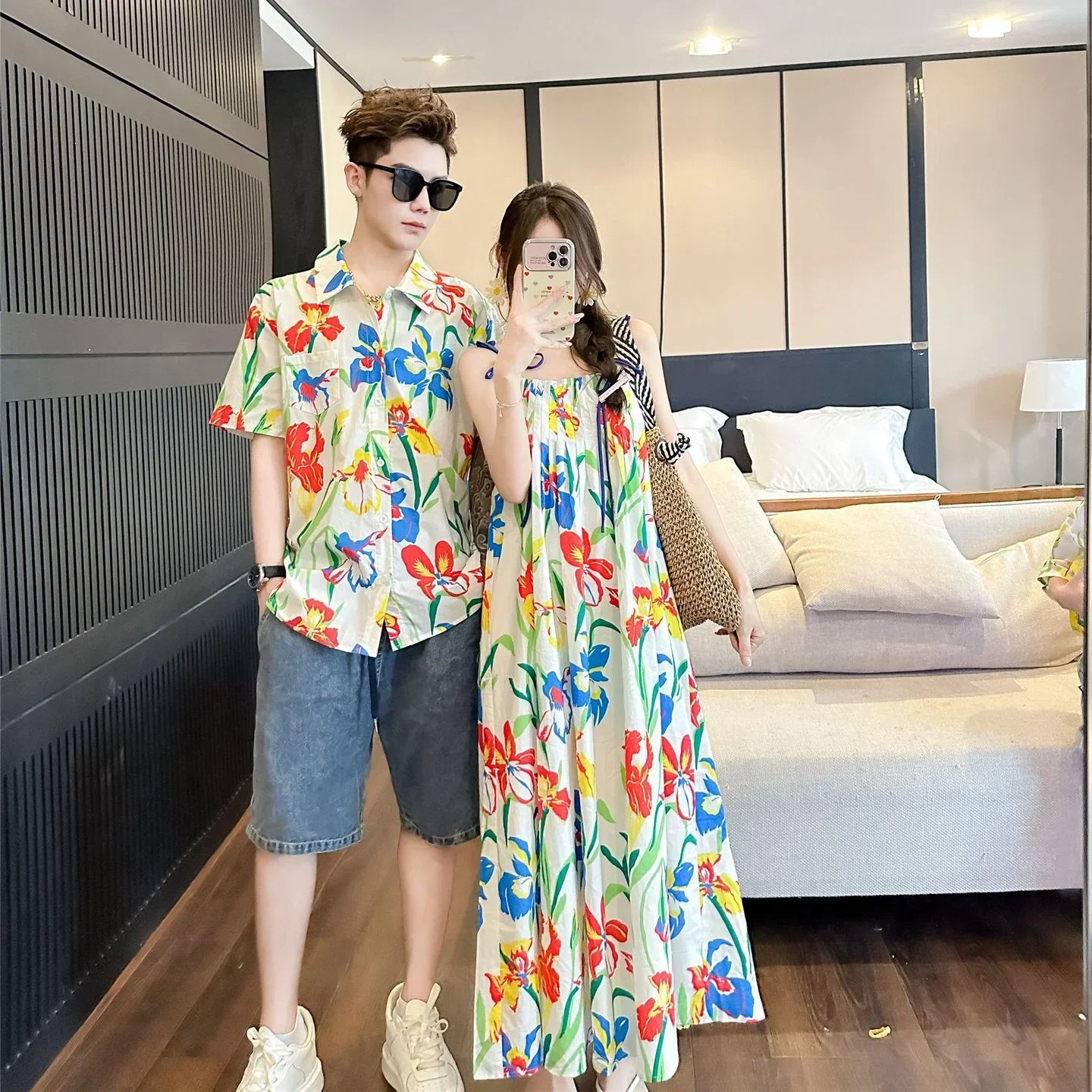 母と娘のための韓国スタイルのドレス,花柄,家族,ビーチ,休暇 - Resort Shirt Floral のレビューと価格
