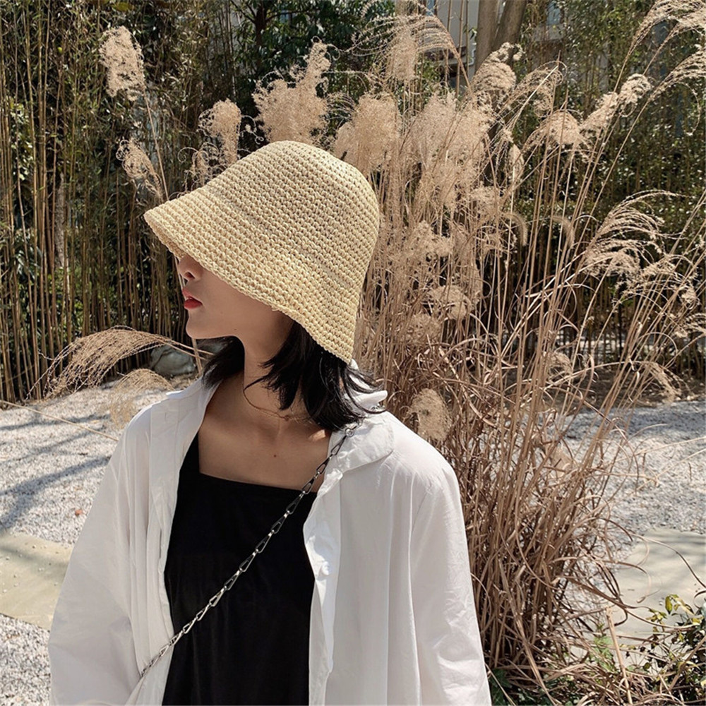 Hot Women's Fashion Summer Cap - Bucket Hat Straw のレビューと価格