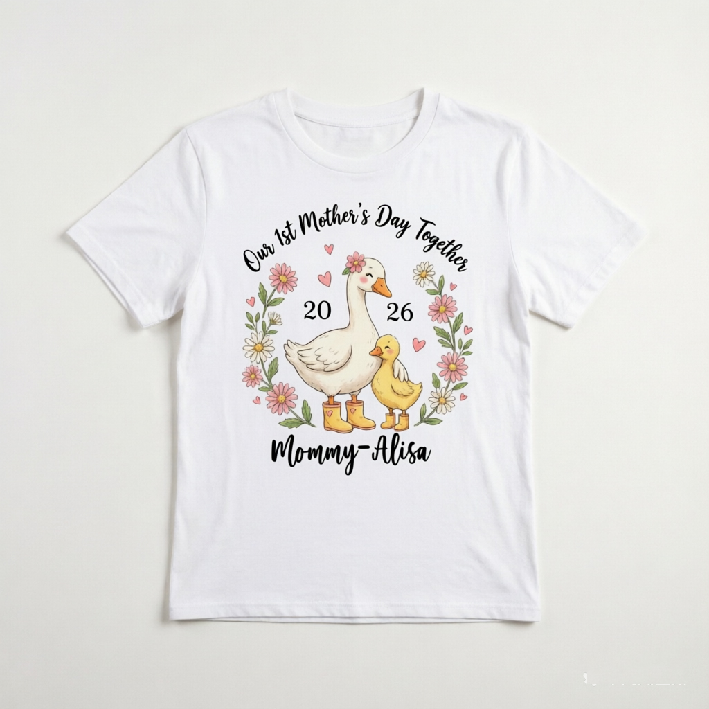 マママッチンググラフィック Tシャツ 最初の母の日 抜け毛防 - Tee Graphic Print のレビューと価格