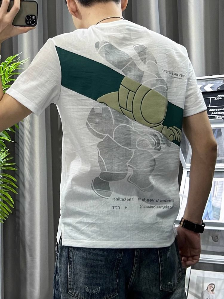 男性用ホワイトリネンTシャツ,原宿プリントTシャツ,韓国のス - Short Linen Drawstring のレビューと価格