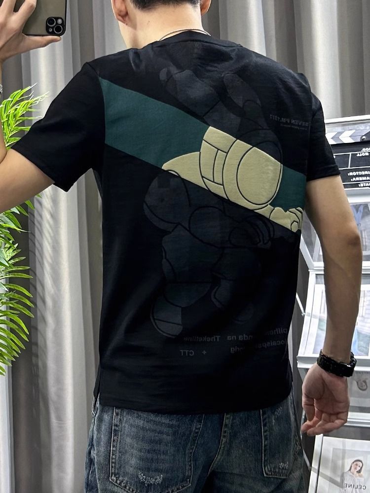 男性用ホワイトリネンTシャツ,原宿プリントTシャツ,韓国のス - Short Linen Drawstring のレビューと価格