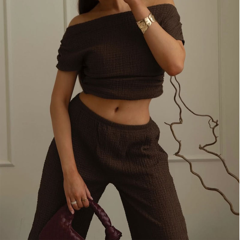 リネンサマーレディーススーツ韓国新作ツーピースエレガント女性 - Short Linen Drawstring のレビューと価格